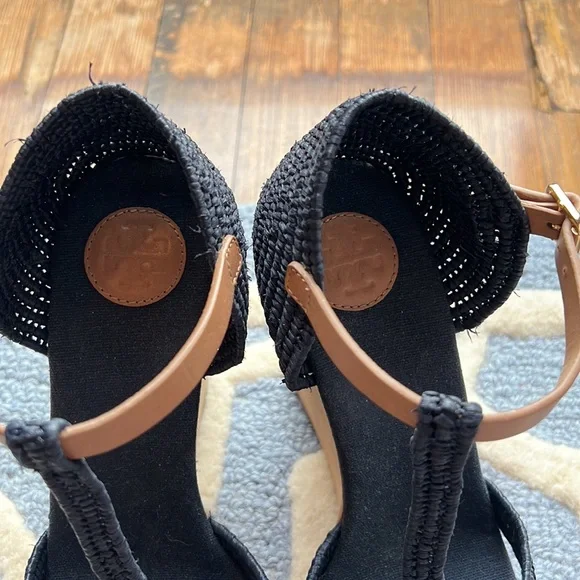 Tory Burch wedges - worn once Size 10 Navy Blue - Picture 3 of 8